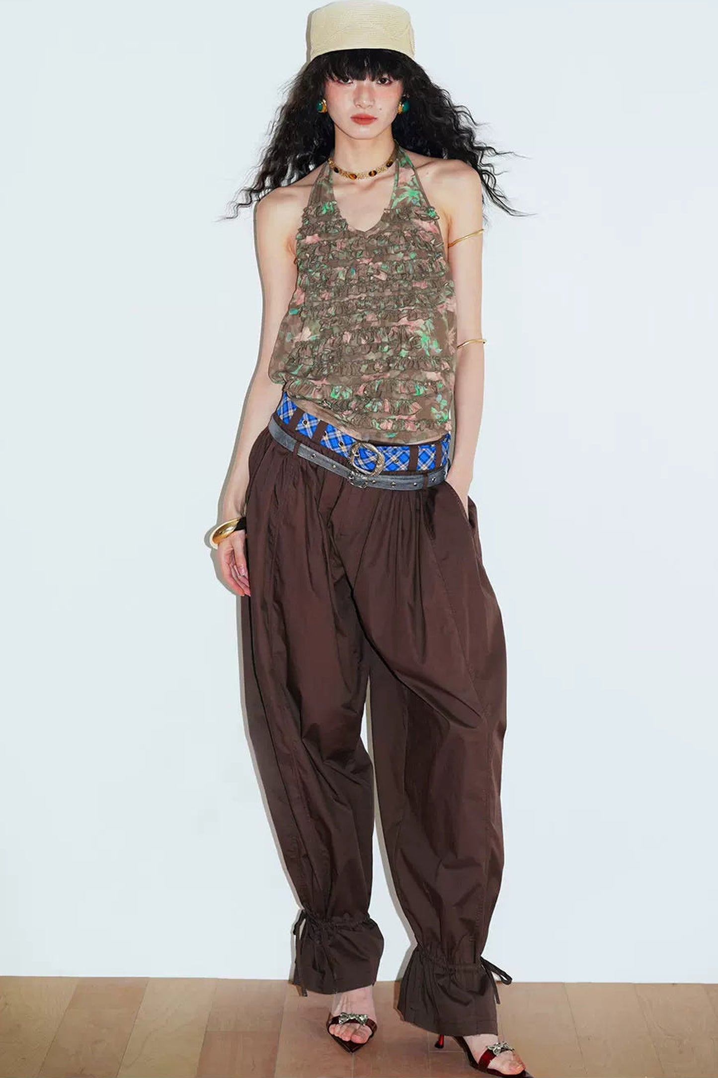 Retro Solid Color Balloon Pants