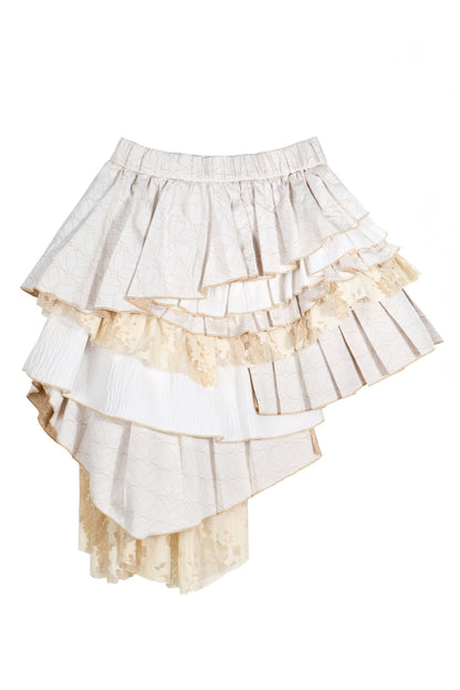 Irregular Elastic Multi-Layered Skirt
