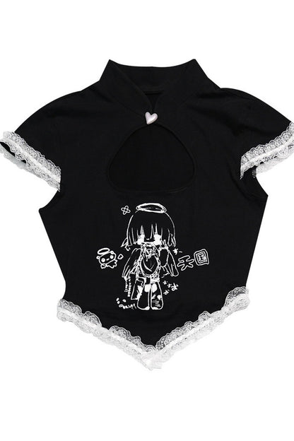 Heavenly Maid Heart Cheongsam Top