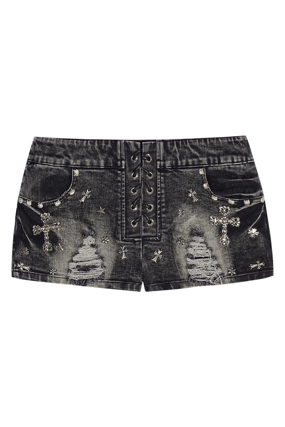 Punk Nieten-Jeansshorts