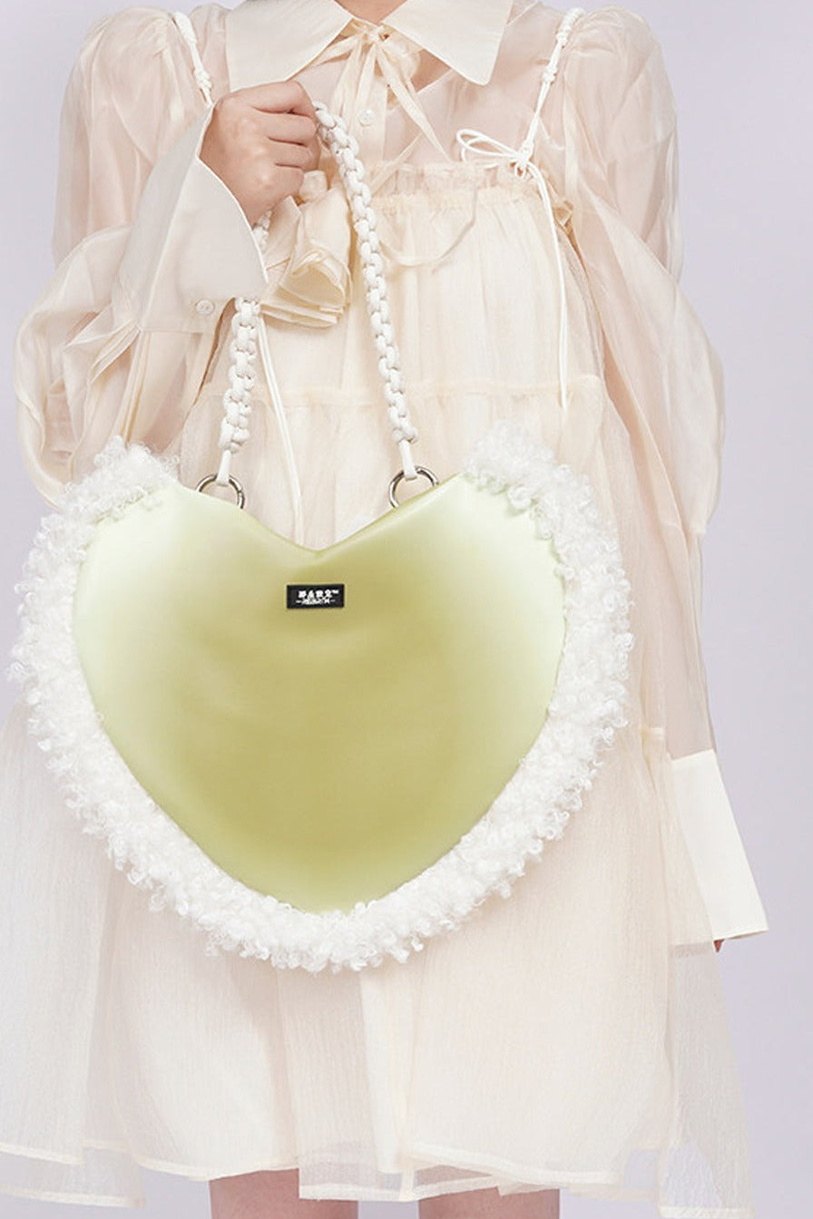 Borsa a tracolla in peluche Y2K