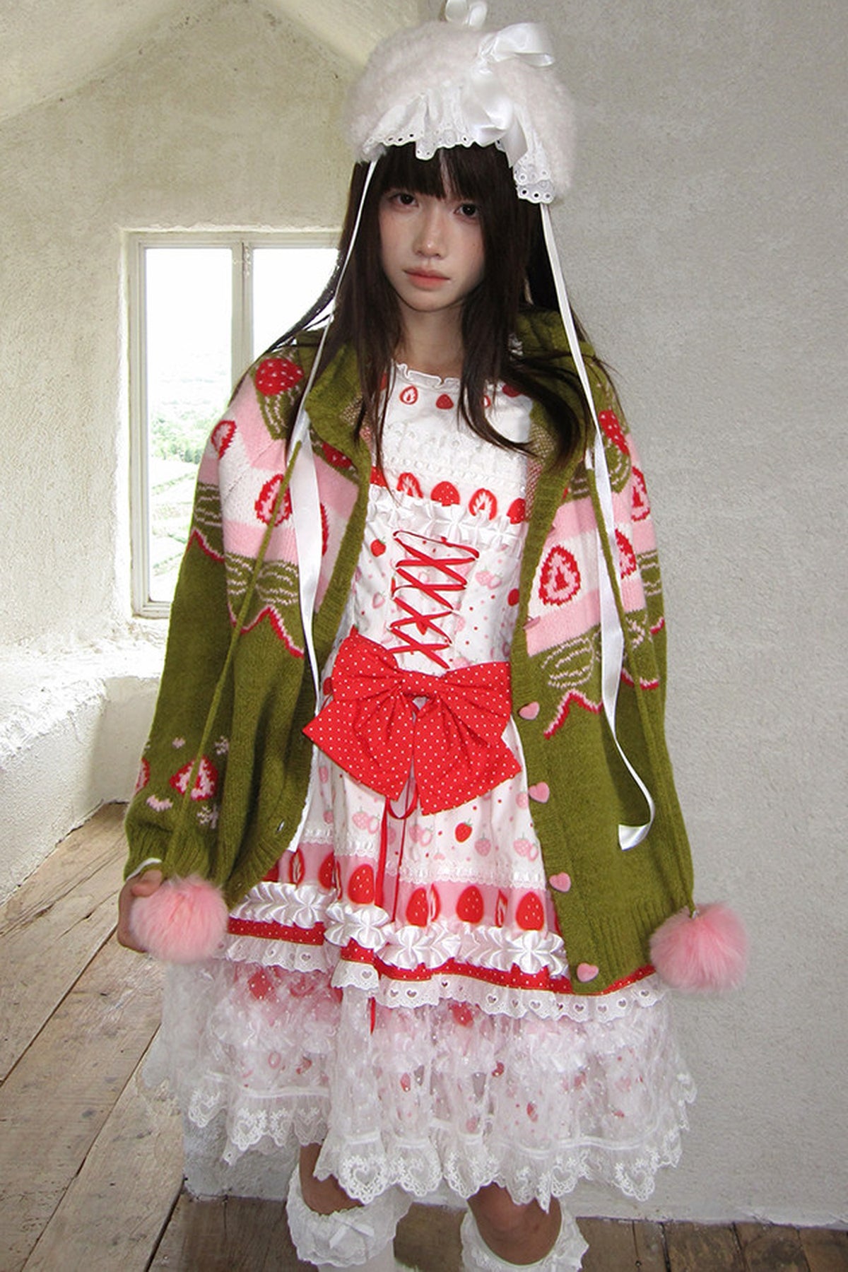 Strawberry Matcha Fair Isle Cardigan