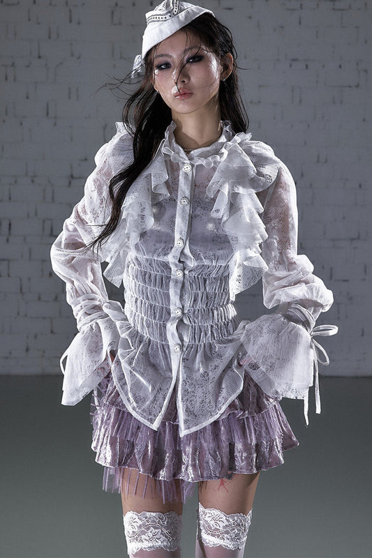 Lace Ruffle Collar Blouse