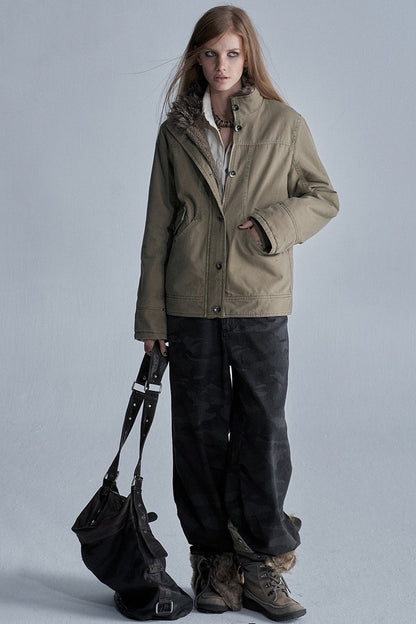 Reversible Seamed Metal Button Jacket
