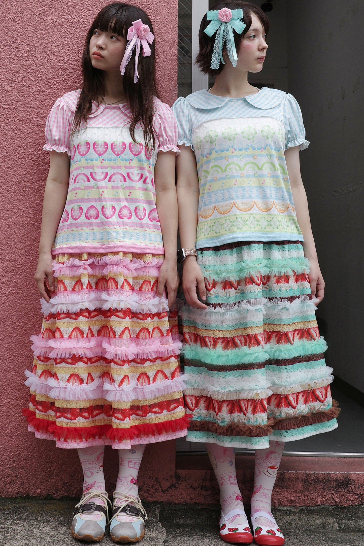 Strawberry Cake Lace Ruffle Skirt