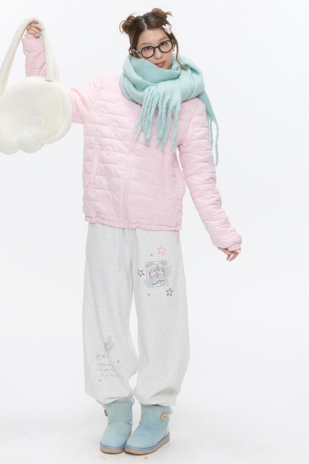 Strawberry Swirl Quilted Hooded Jacket