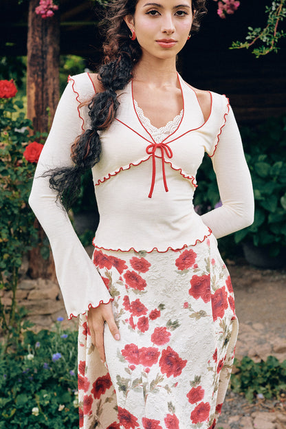 Rose Valley Floral Top and Skirt Set-Up