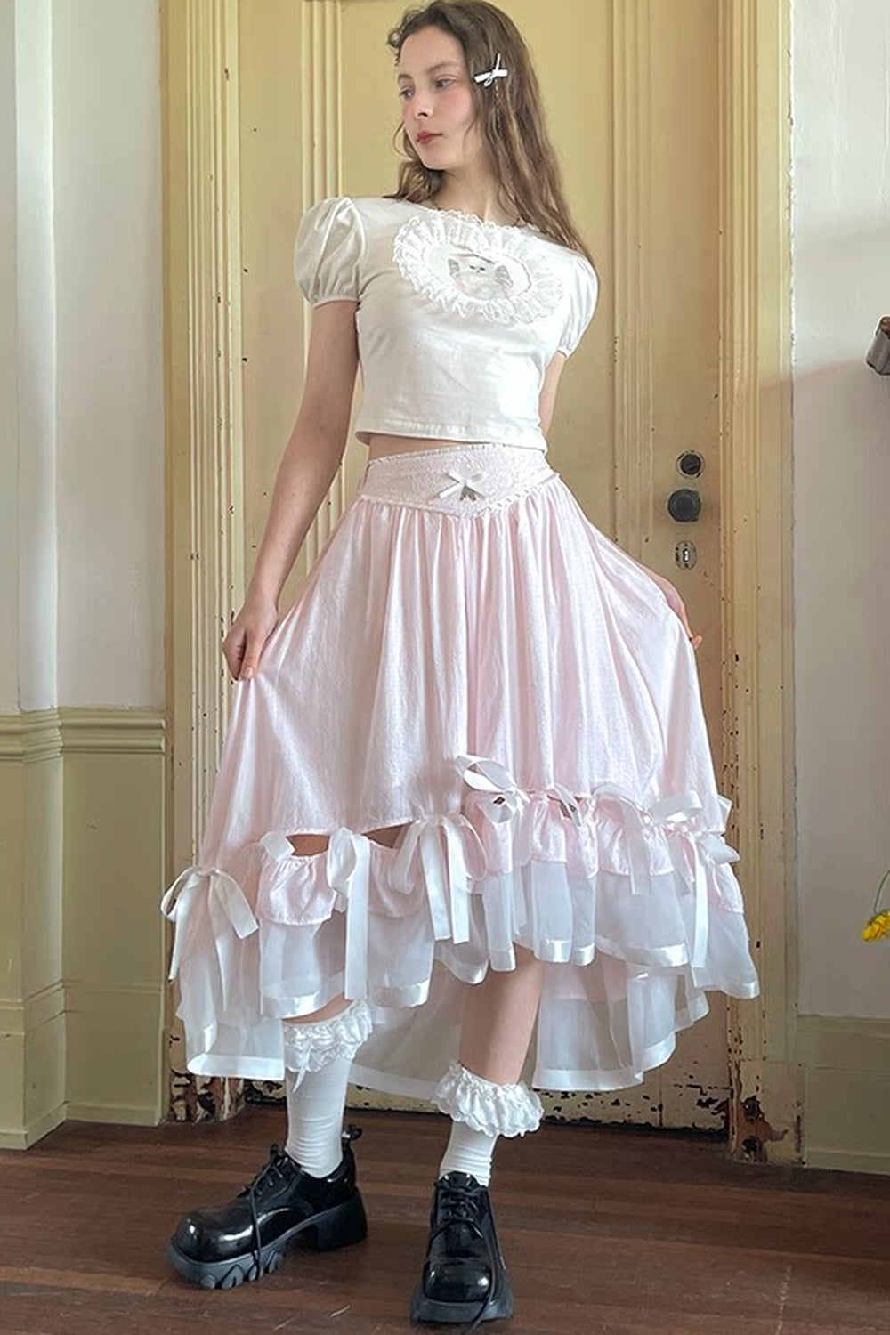 Angel's Tears Pink Plaid Skirt