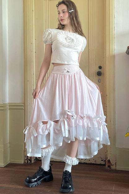 Angel's Tears Pink Plaid Skirt