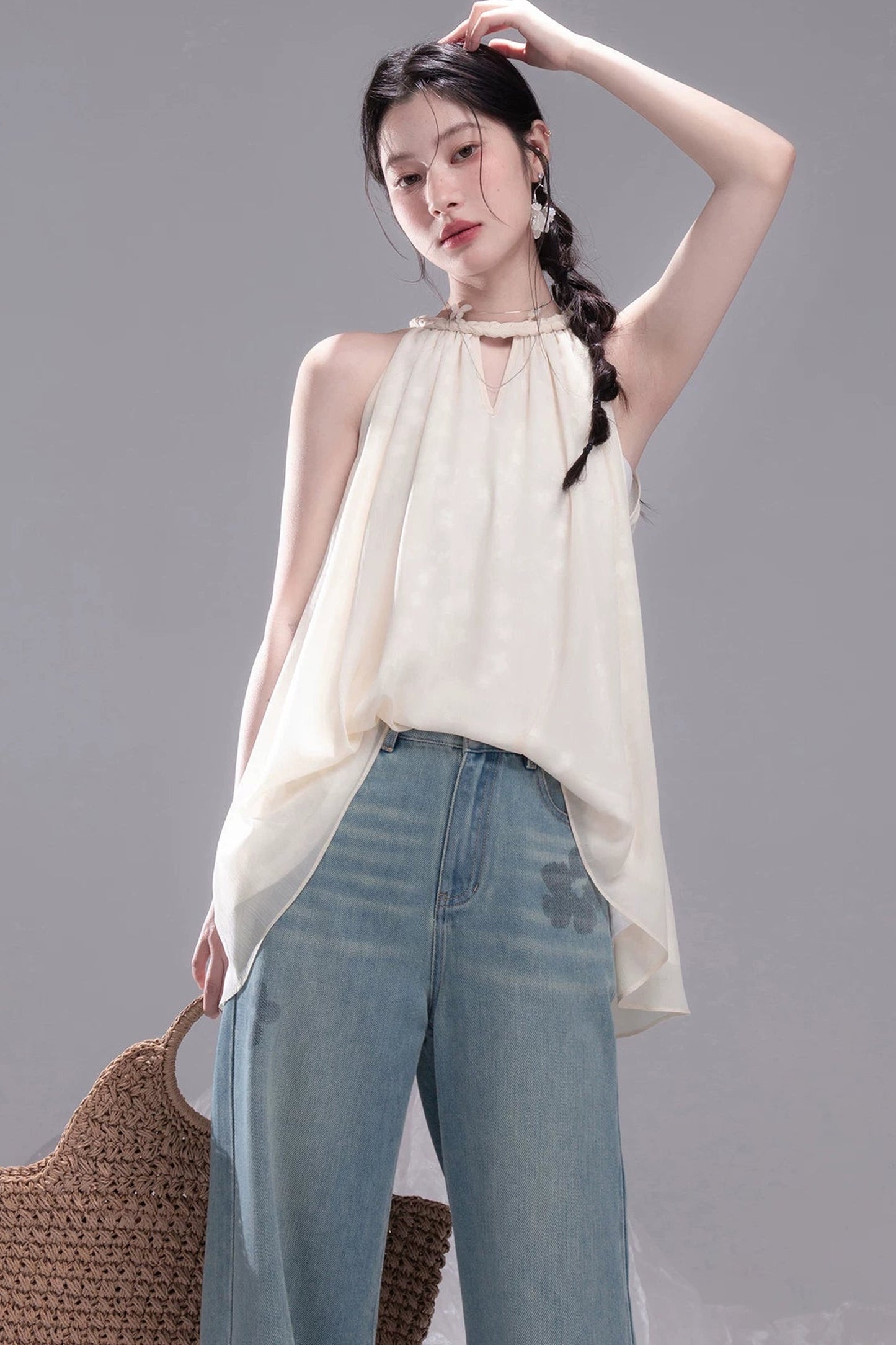 Champagne Apricot Chiffon Blouse