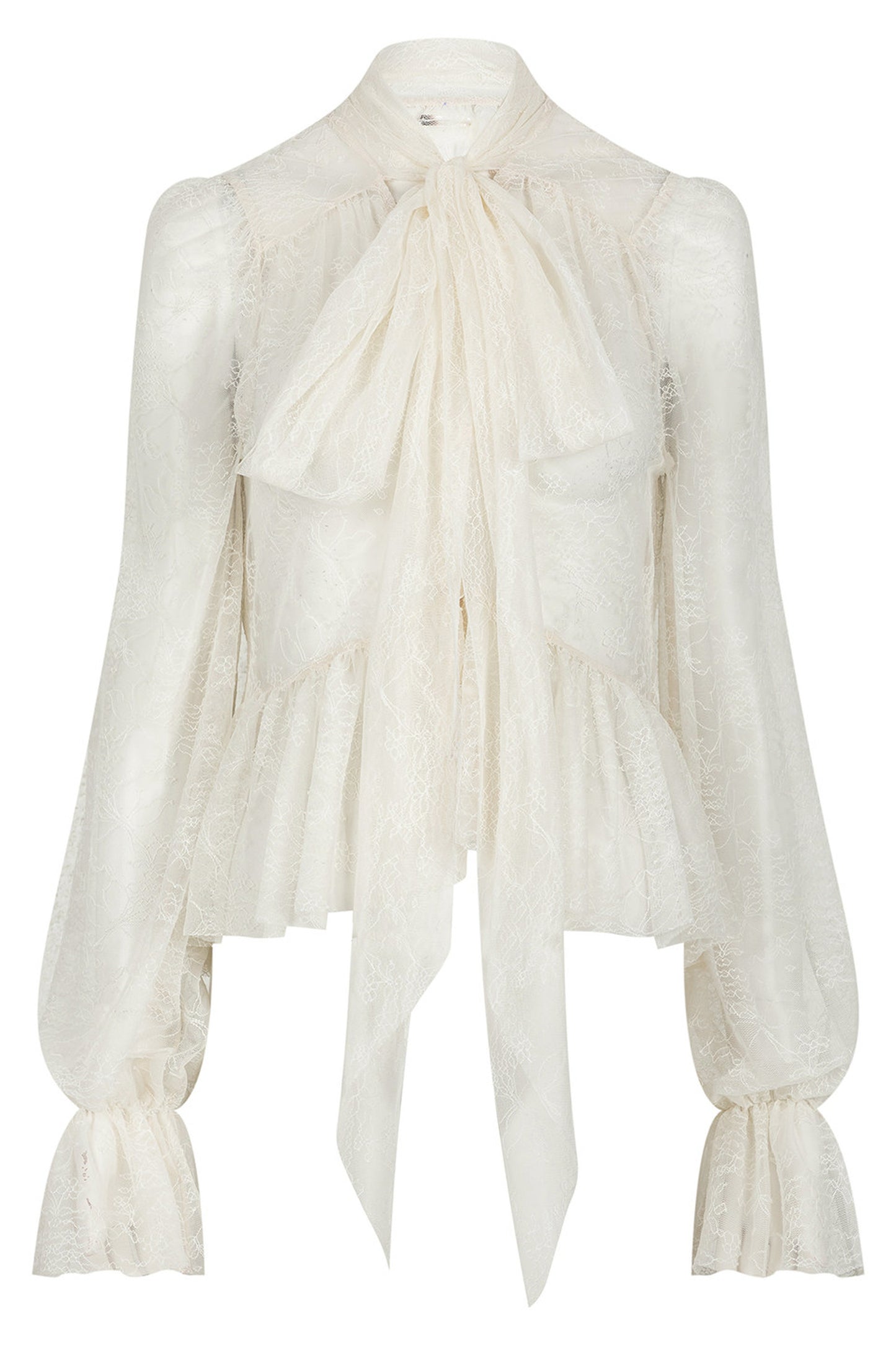 Tie-Neck Lace Blouse