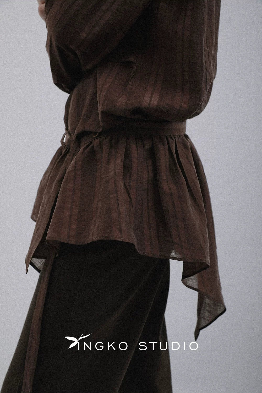Wild Mist Brown Dark Striped Skirt Curtain