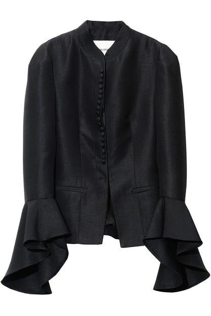 Button-Decorated Bell-Sleeve Jacket