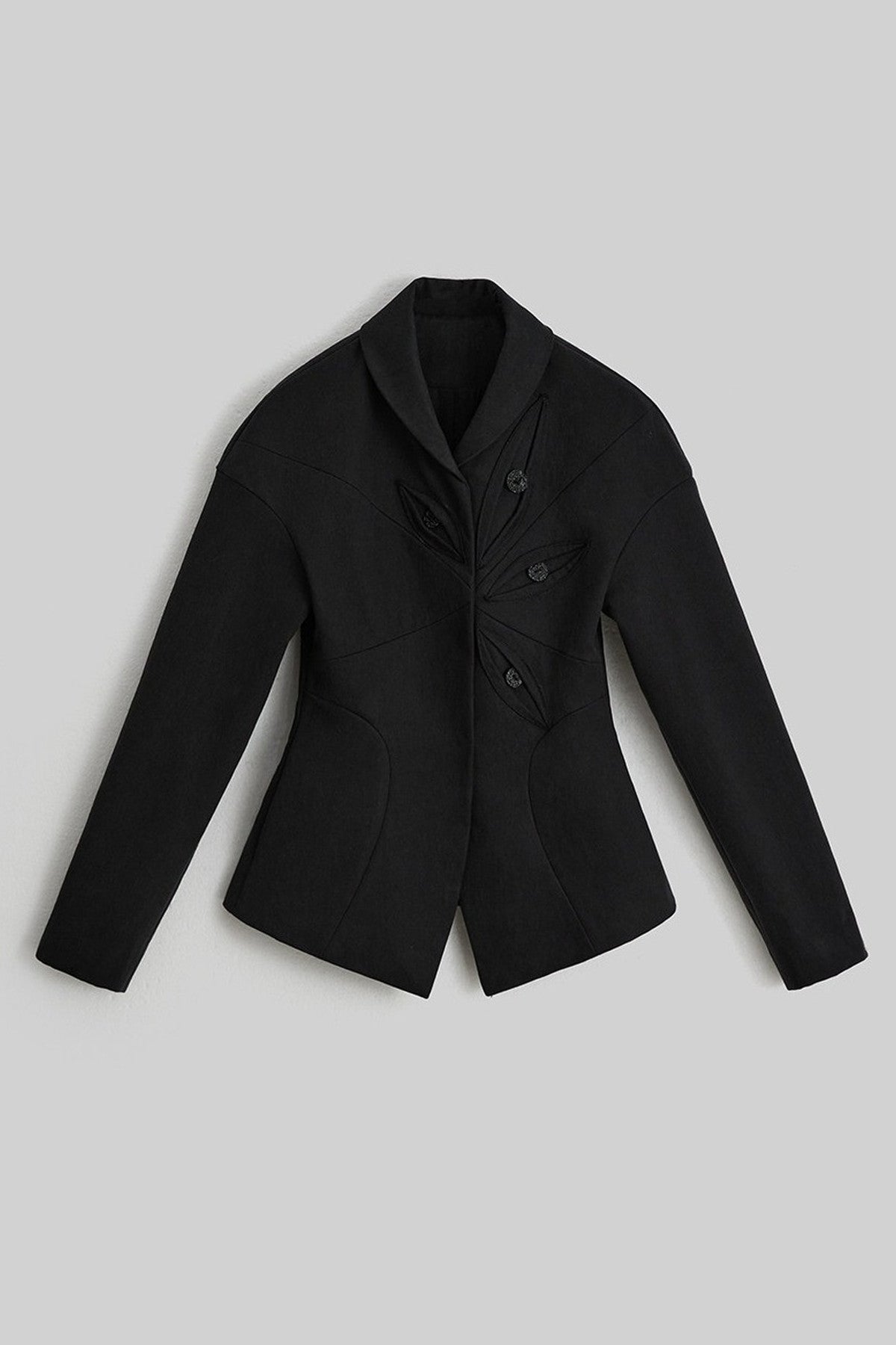 Deconstructed Button-Eye Collar Jacket