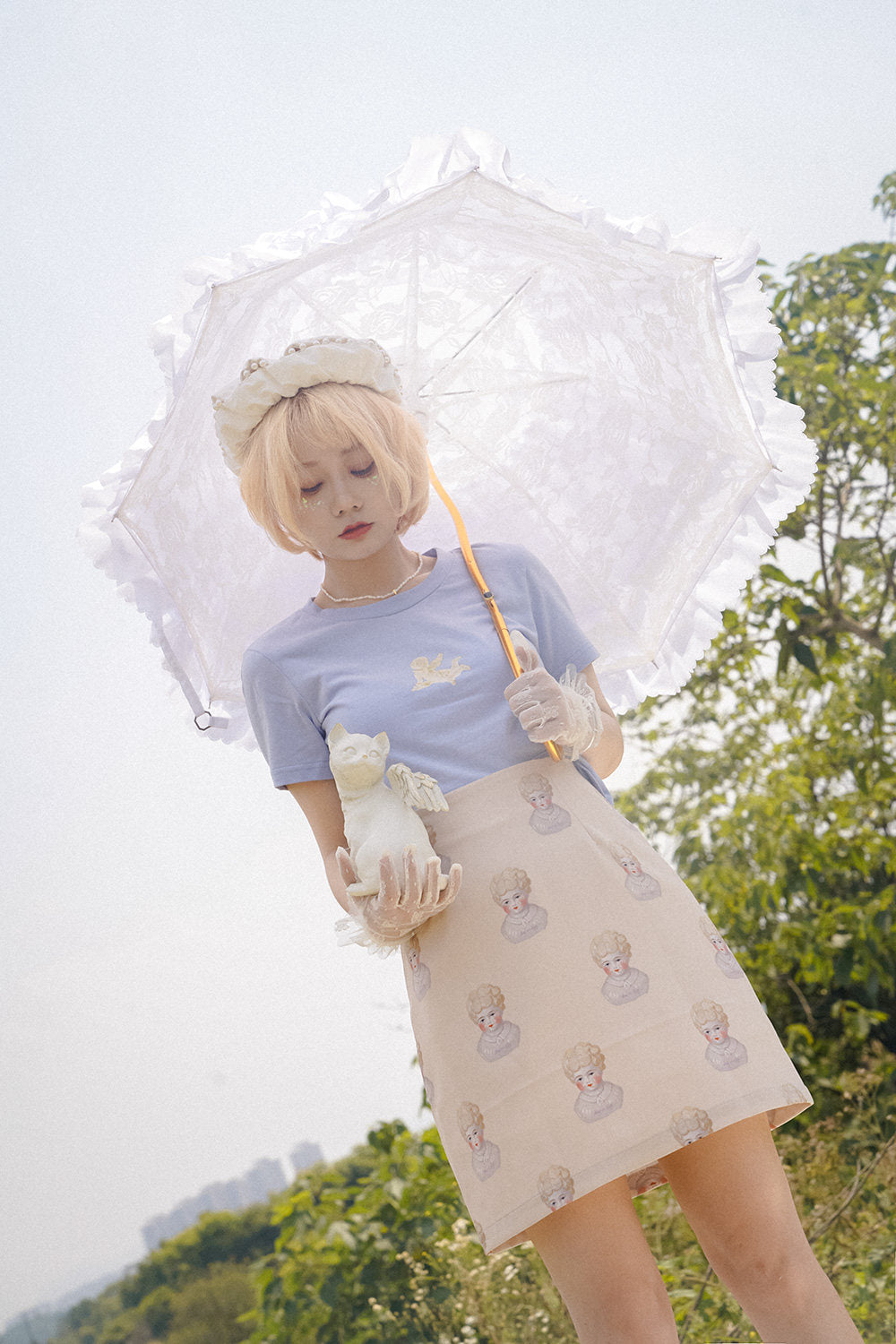 Hand-Painted Ceramic Doll Skirt