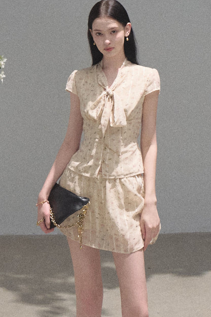 Horse Chestnut Floral Top and Skirt Set