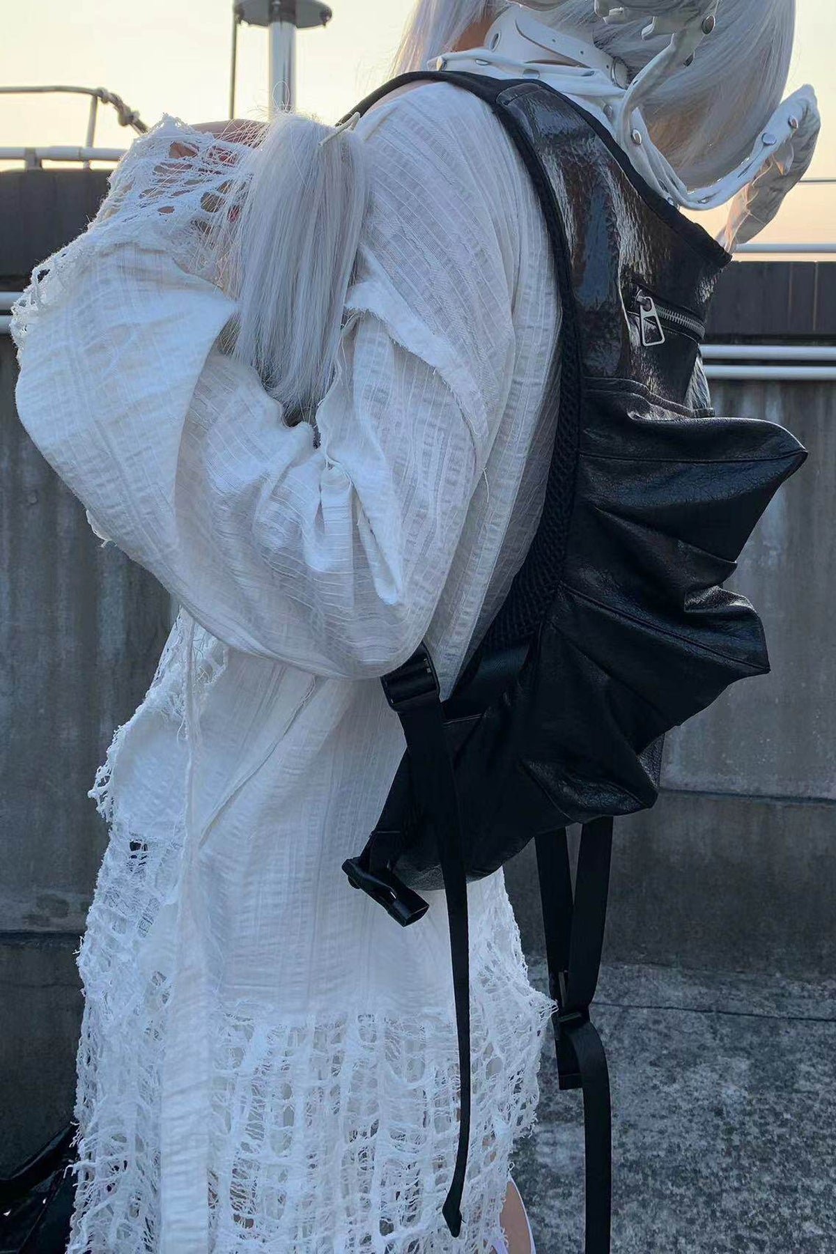 Armor Style Black Backpack