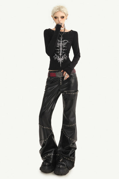Black Skeleton Long-Sleeve Base T-Shirt