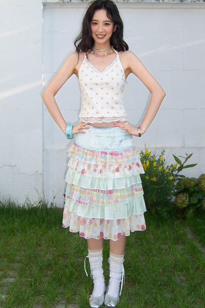 Satin Floral Cake Skirt