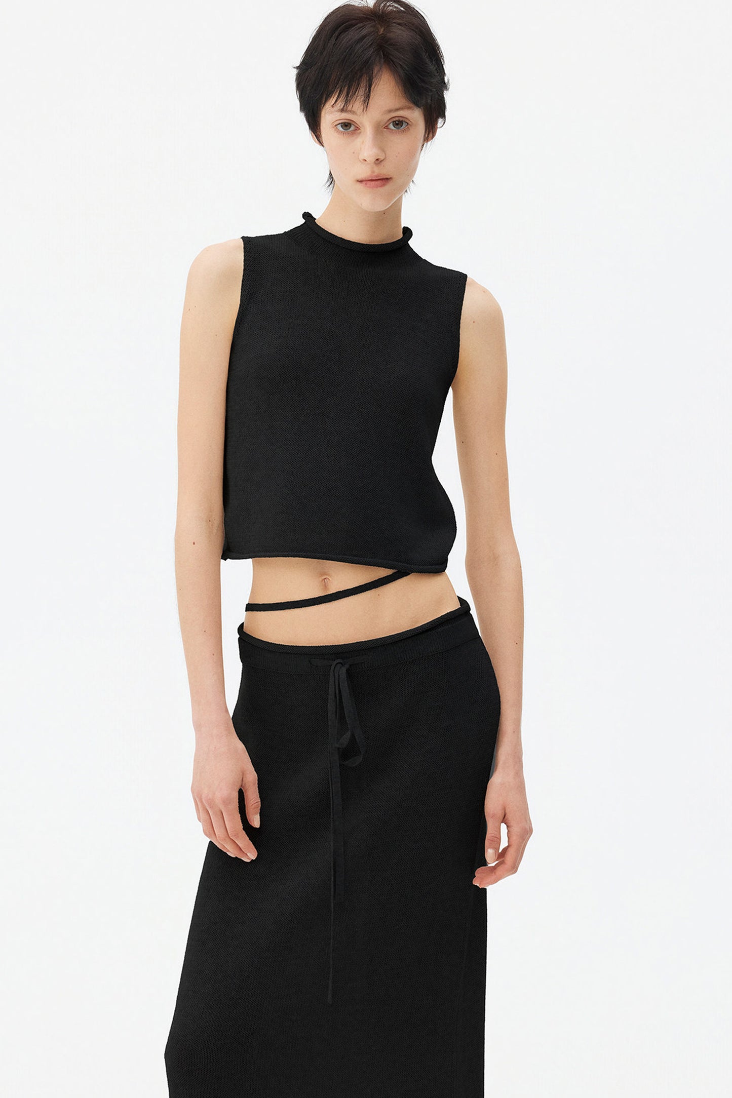 Wool Linen Knit Tank and Skirt Set-Up