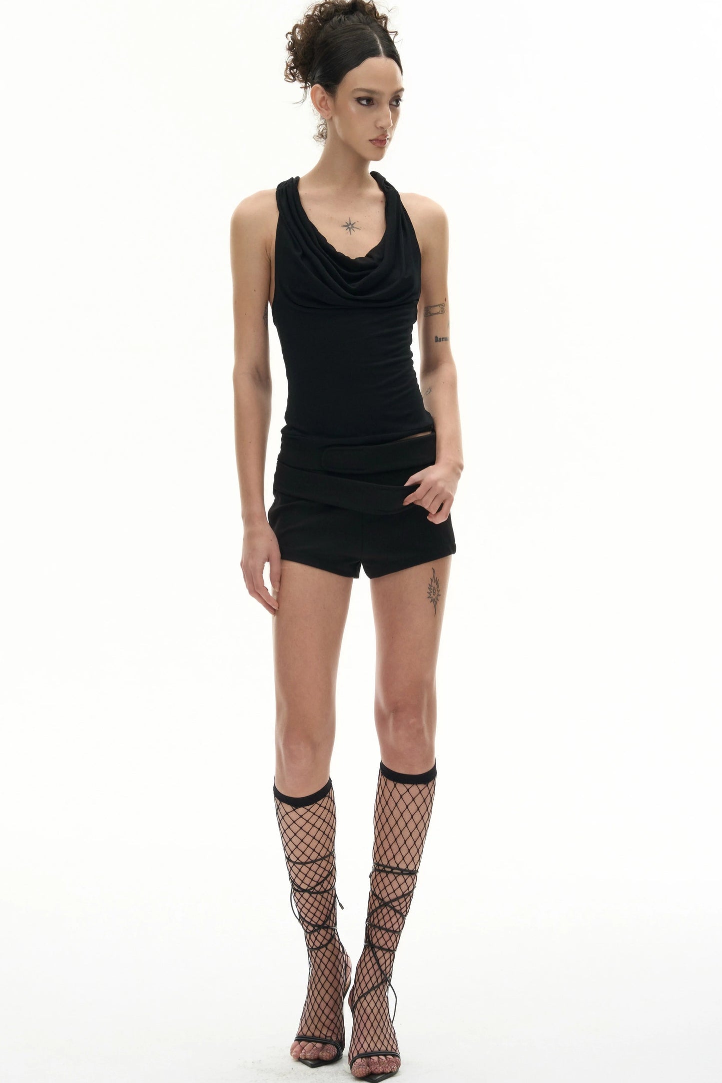 Black Backless Tie Camisole