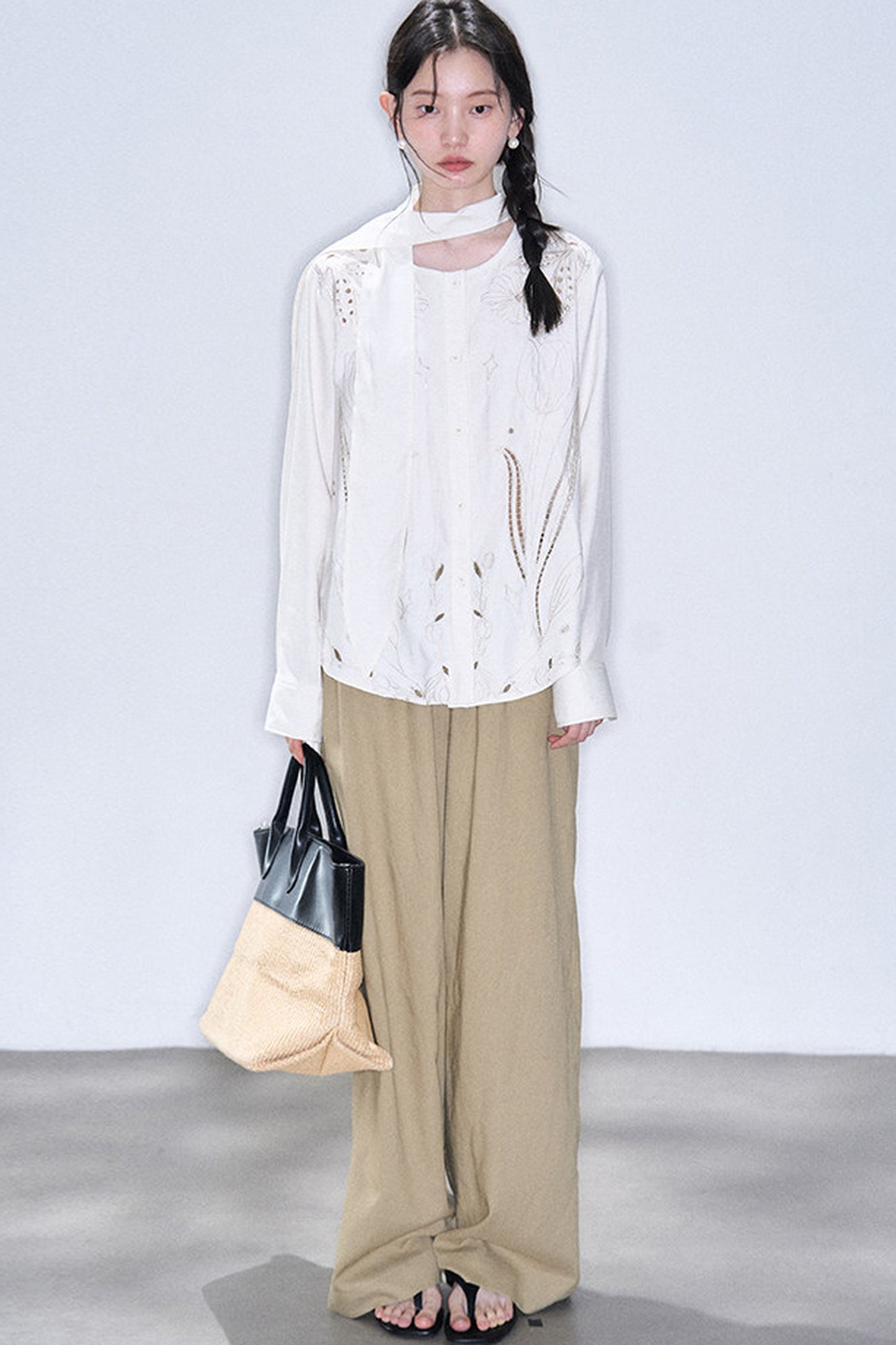 Linen Blend Air Wide-Leg Trousers
