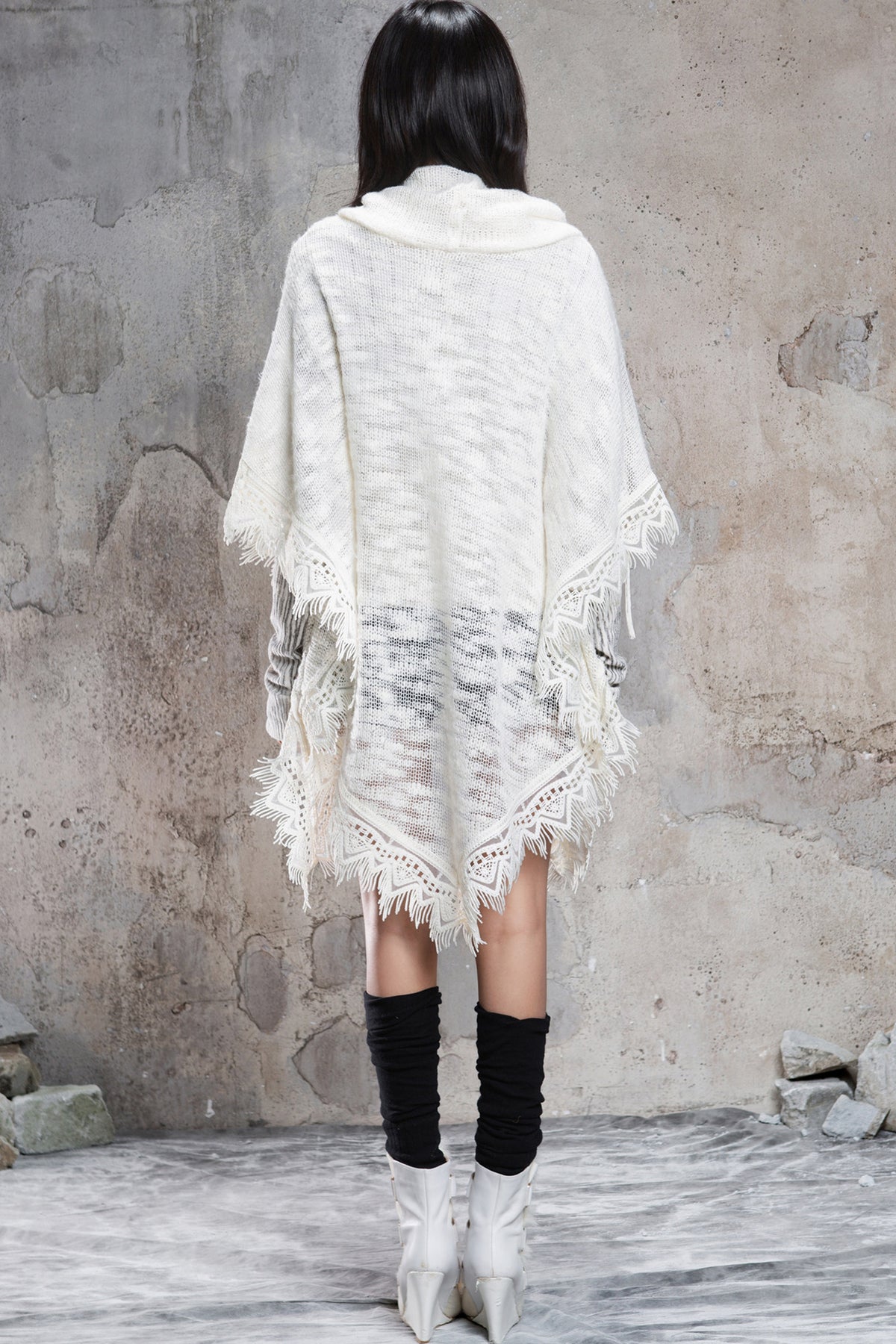 Punk Tassel Knit Cape
