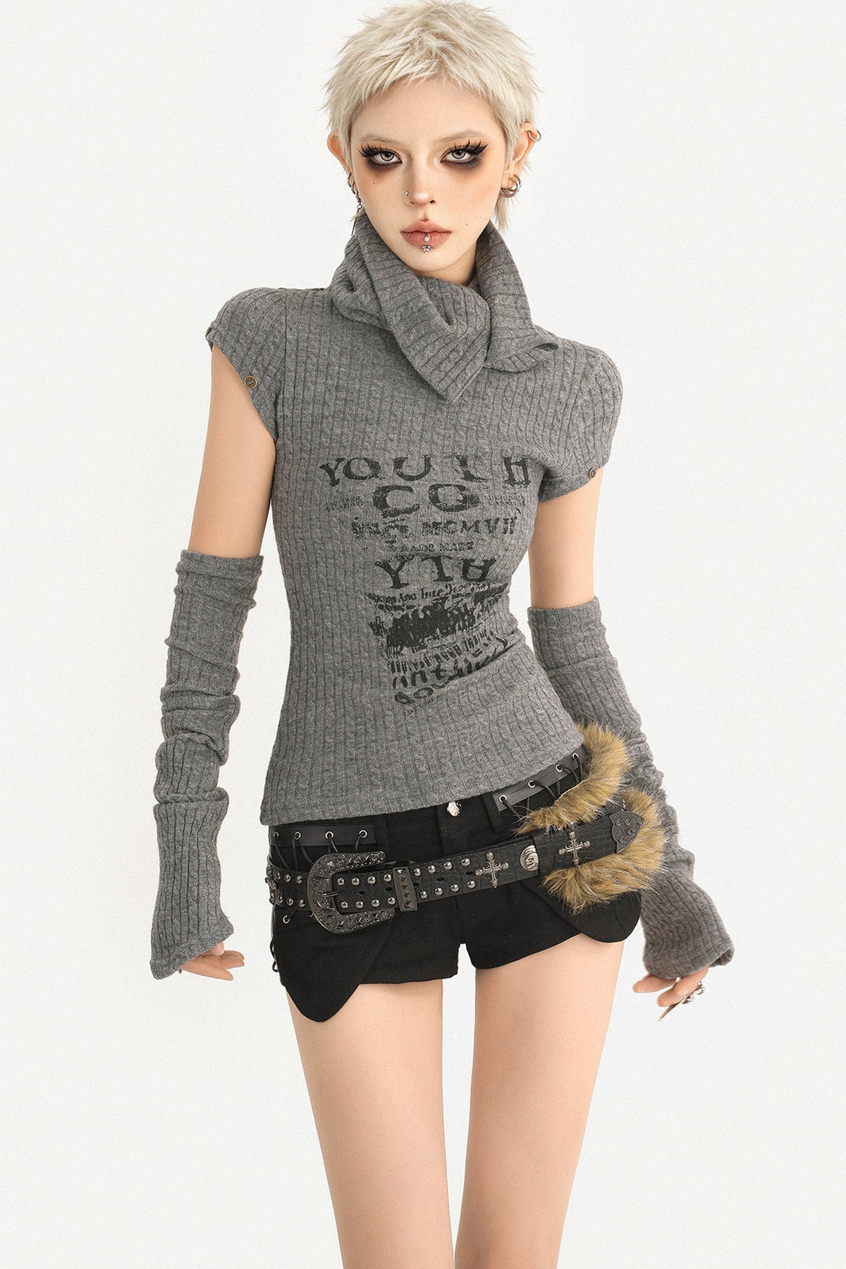 Top in maglia Milk-Cool Molly con collo a mezza altezza