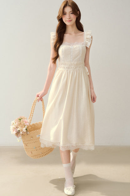White Shell Lace Dress
