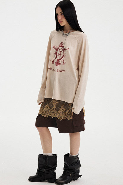 Retro Magic Mirror Patch Embroidery Tee