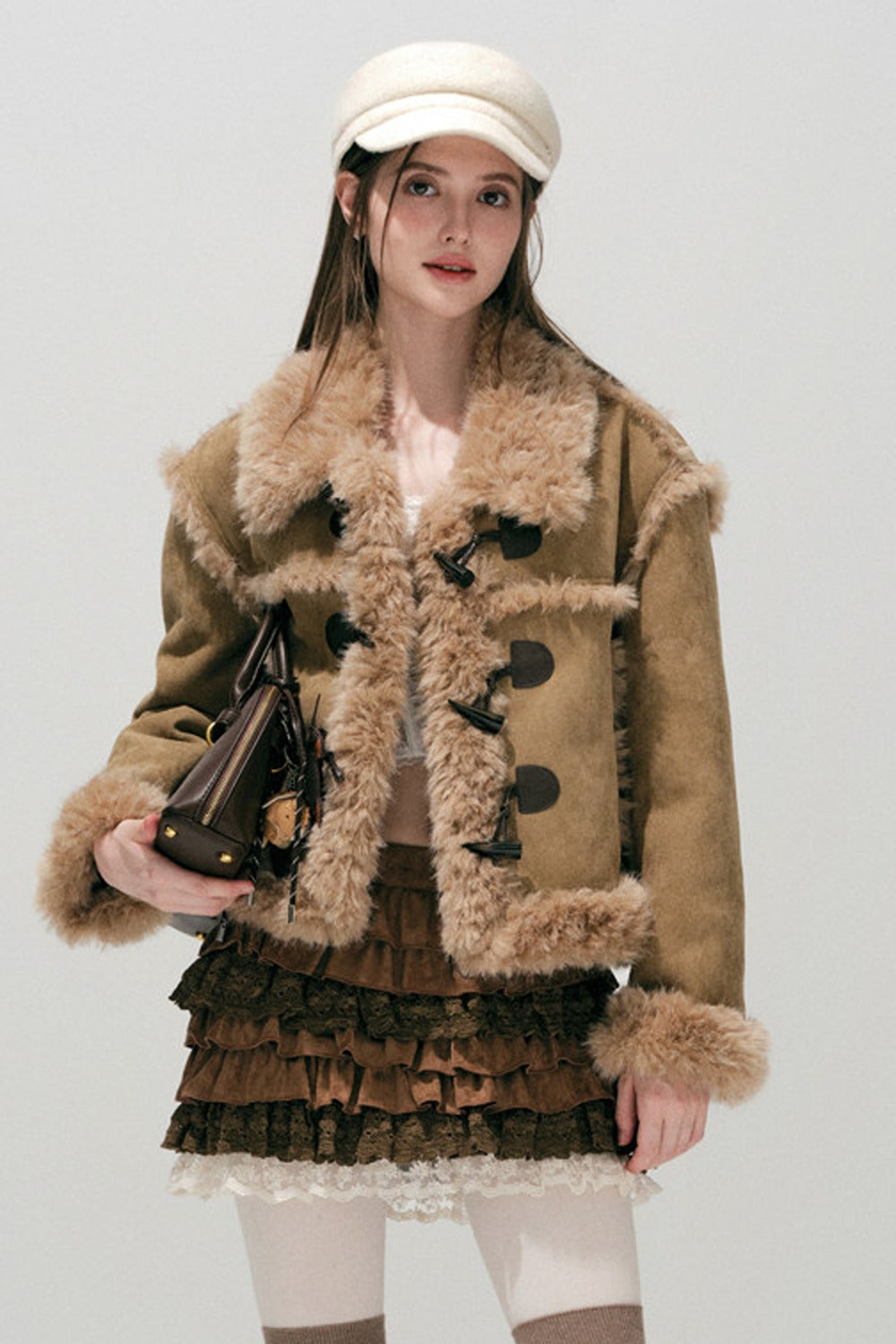 Caramel Eco-Fur Coat