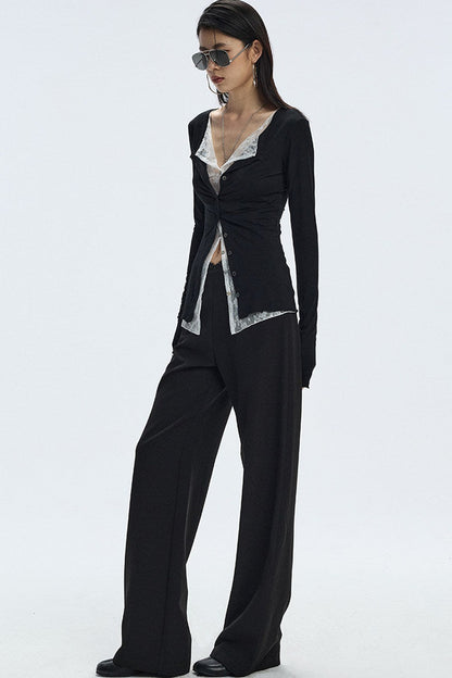 Lace Ruffle Two-Piece Cardigan