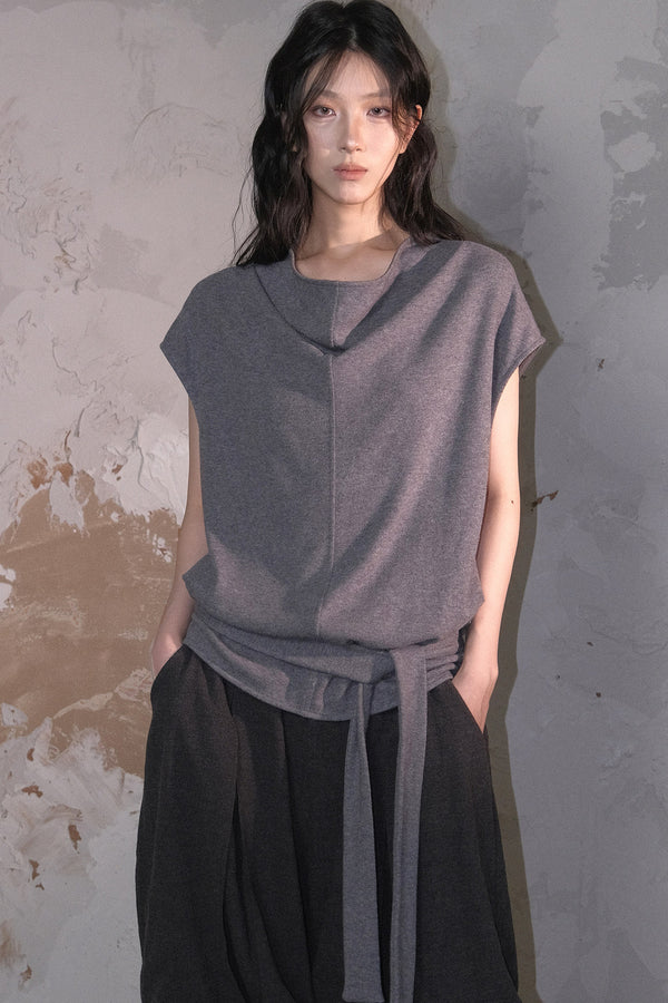 Swing Collar Knitted Vest