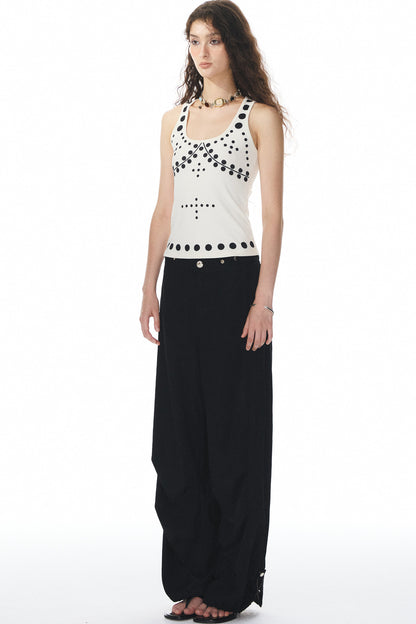 Polka Dot Knit Tank Top