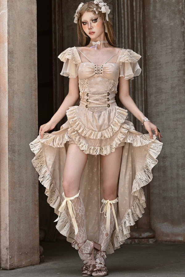 Broken Ballet Mermaid Trailing Skirt and Top Set-Up