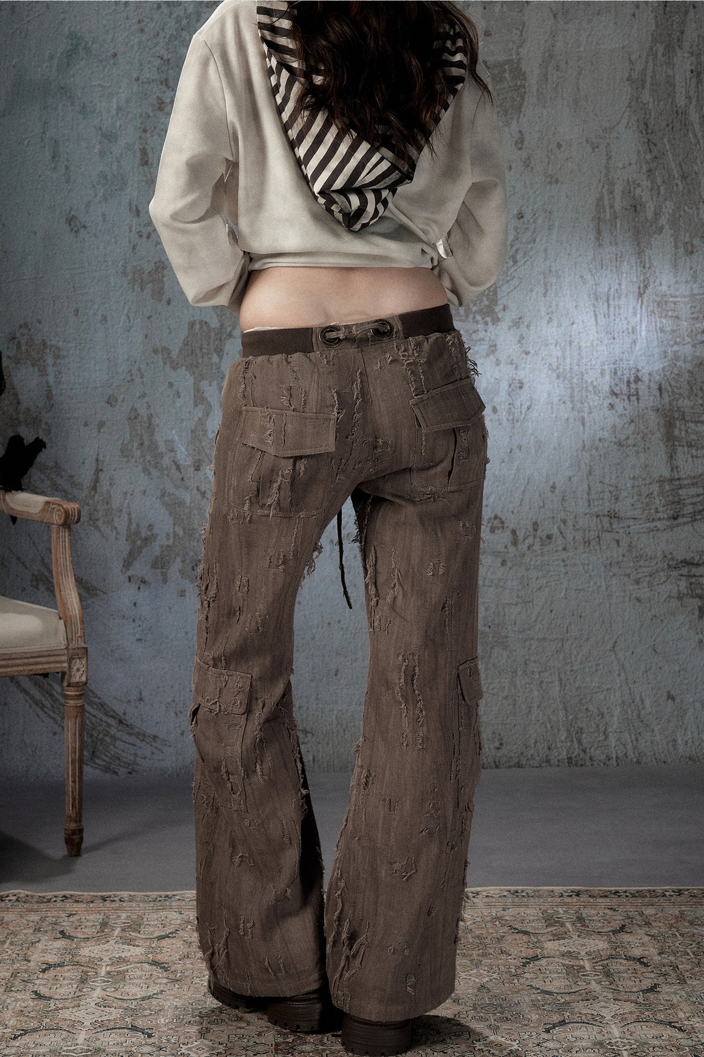 Light Ripped Straight Pants