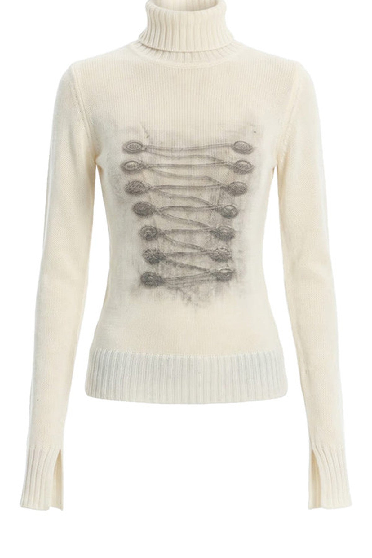 Pullover aus elastischem Strick mit Stehkragen und Palace-Print