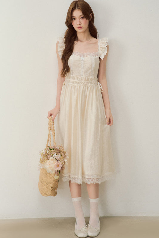 White Shell Lace Dress