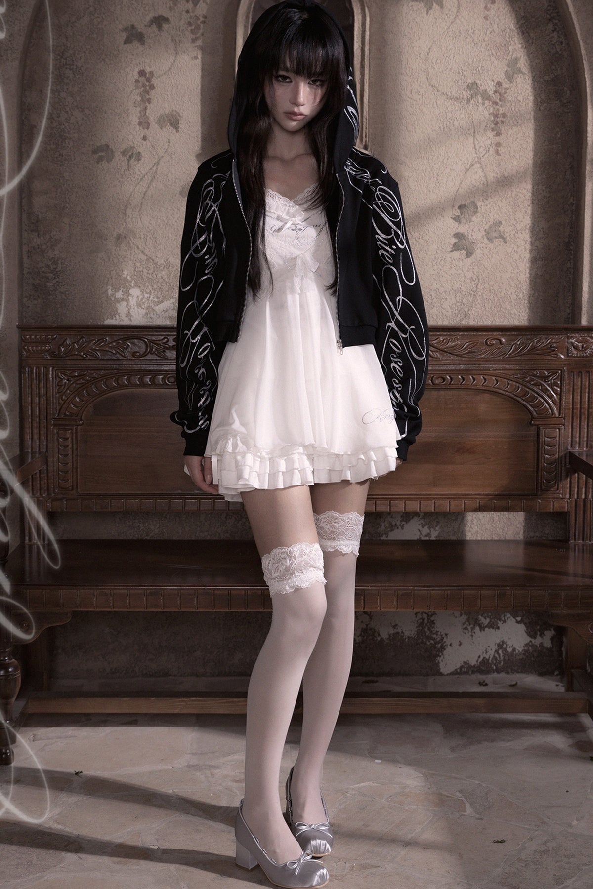 Loose Silver Glitter Print Jacket