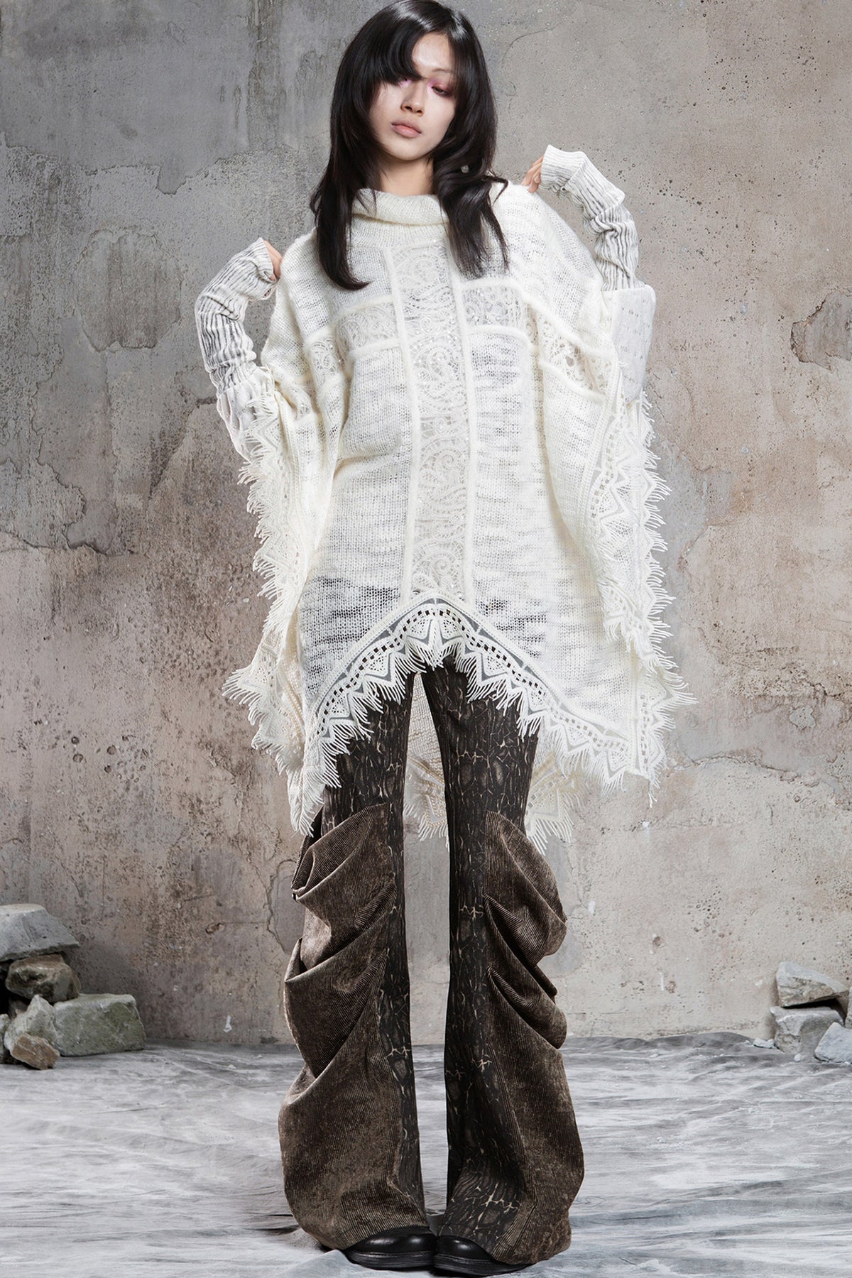 Punk Tassel Knit Cape