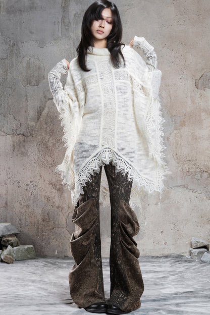 Punk Tassel Knit Cape