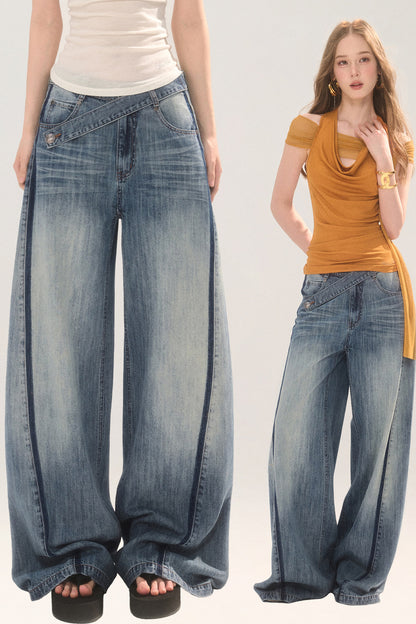 Vintage Washed Gradient Denim Jeans