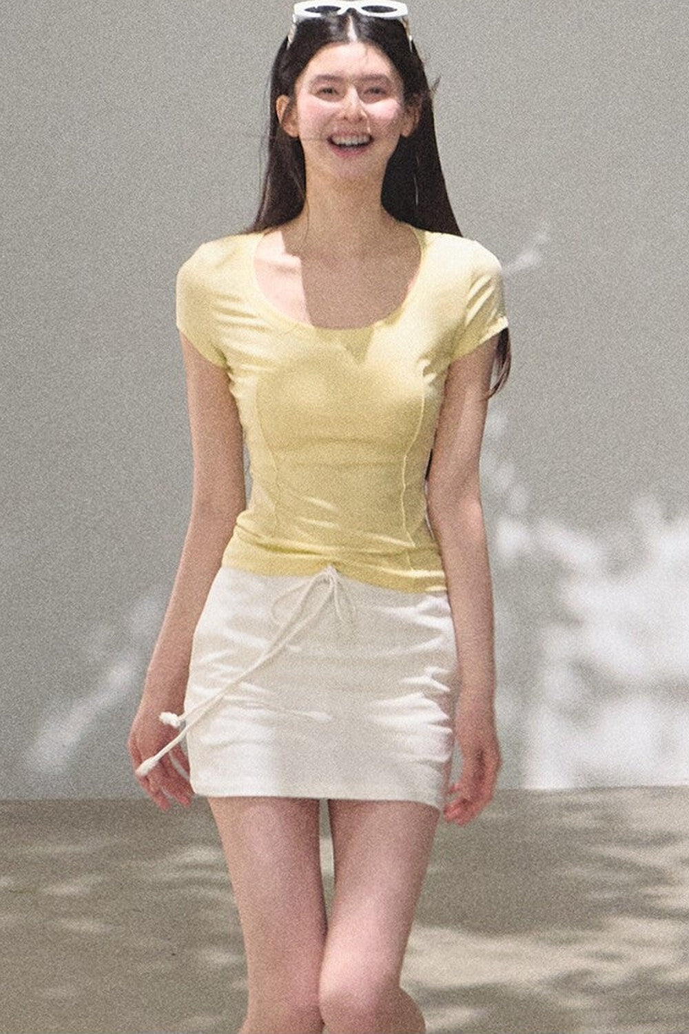 Bright Clouds Linen Skirt
