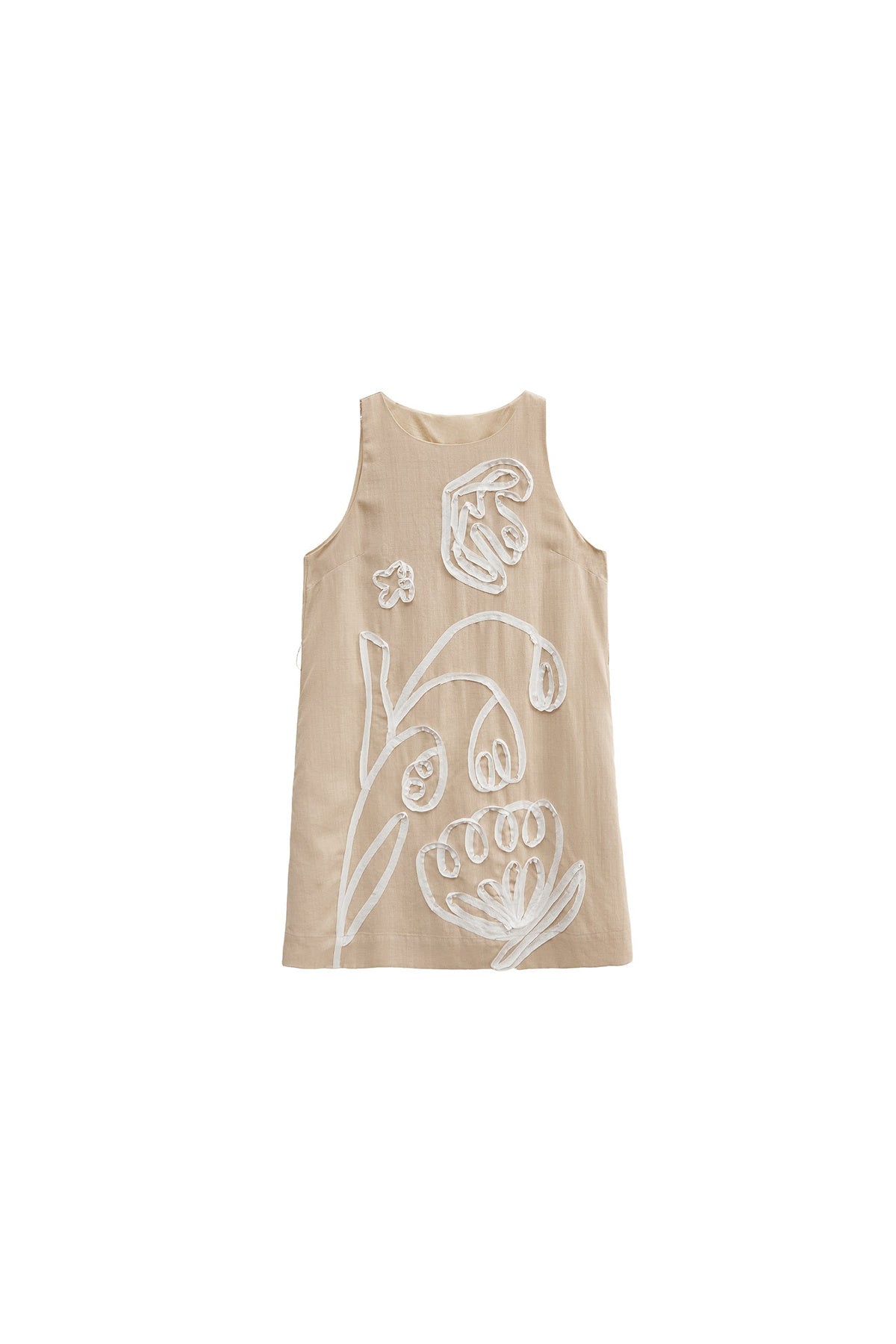 3D Floral Bird Tencel Dress