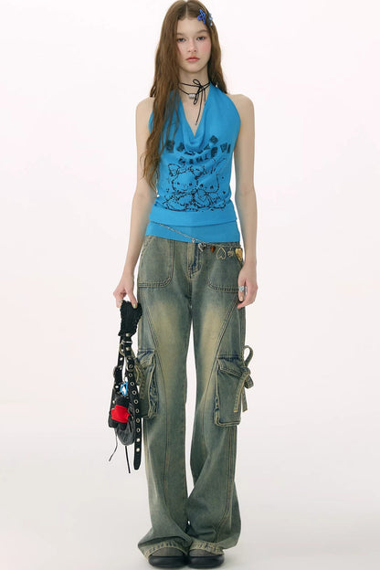 Blue Rabbit Flutter Top