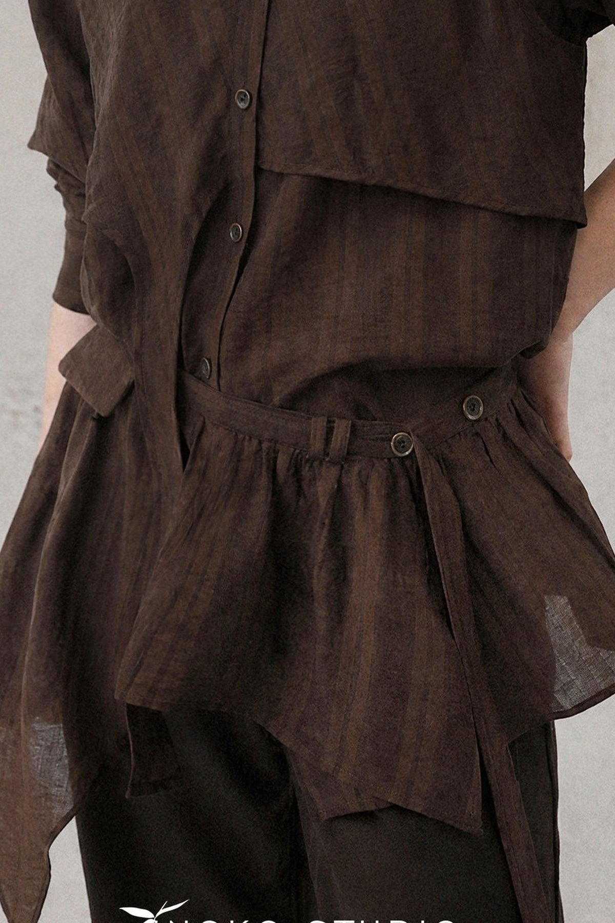 Wild Mist Brown Dark Striped Skirt Curtain