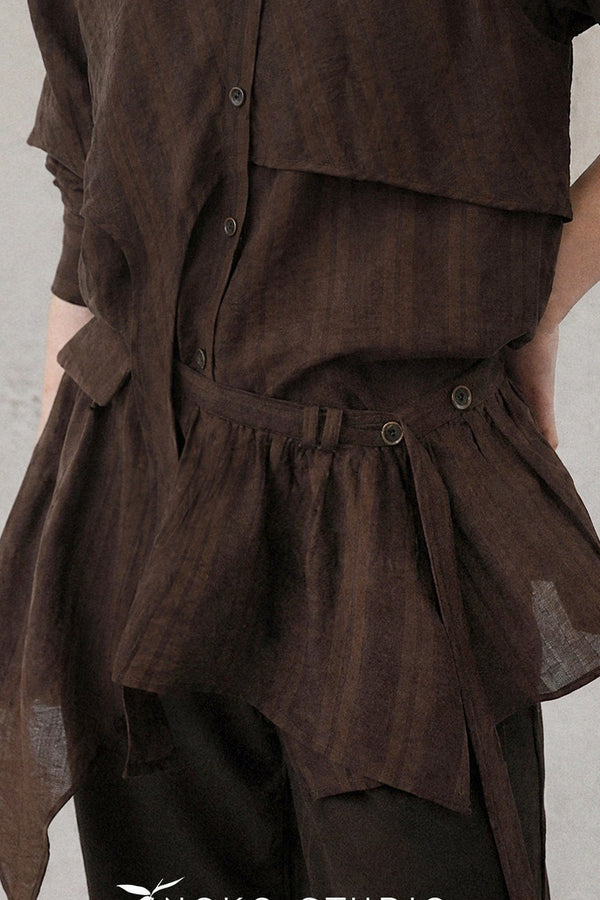 Wild Mist Brown Dark Striped Skirt Curtain