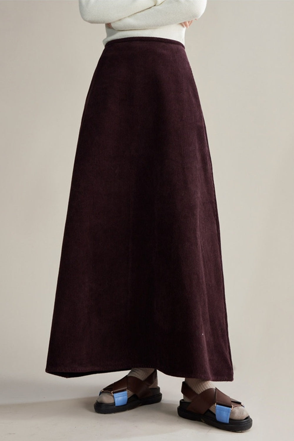 Retro Corduroy A-Line Skirt
