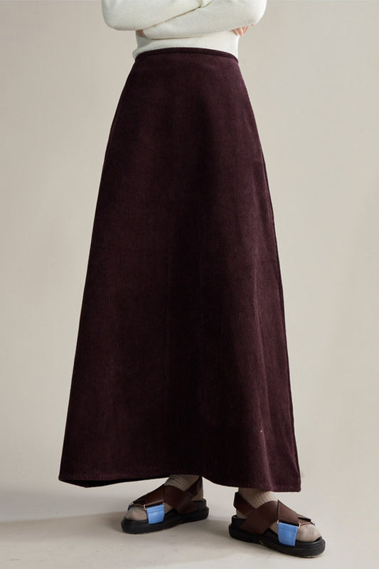 Retro Corduroy A-Line Skirt
