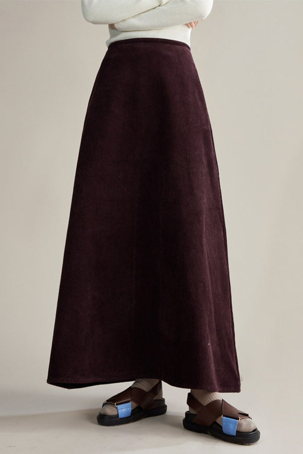 Retro Corduroy A-Line Skirt